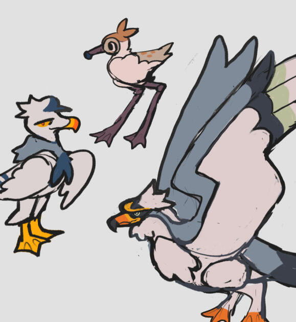 Flying type, early route Bird. Based on sand pipers, gulls, albatross, sailors/captains.