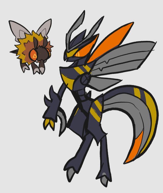 Bug/Dark. Based on wasps and assassins