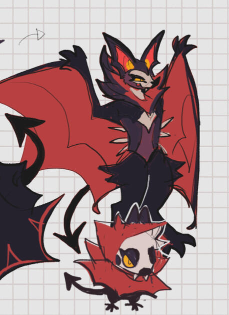 Dark/Flying. Based on vampire bats, trick or treaters, and hollywood vampires.