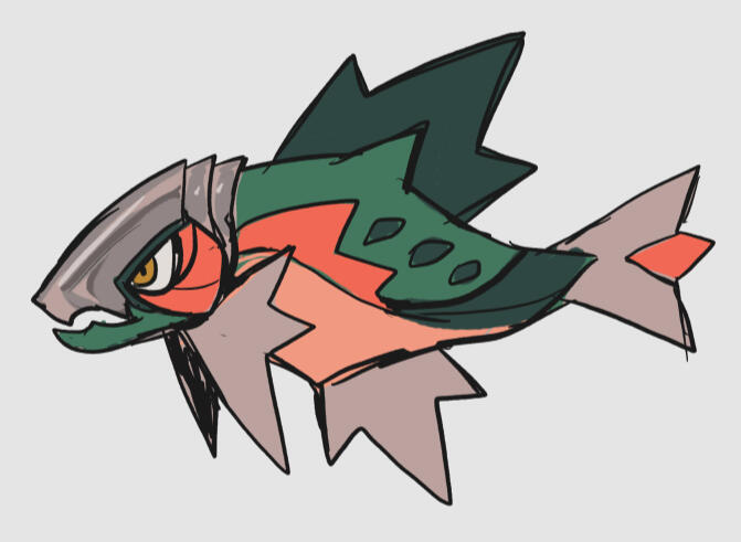 Steel/Water, a steelhead trout, easy to fish pokemon