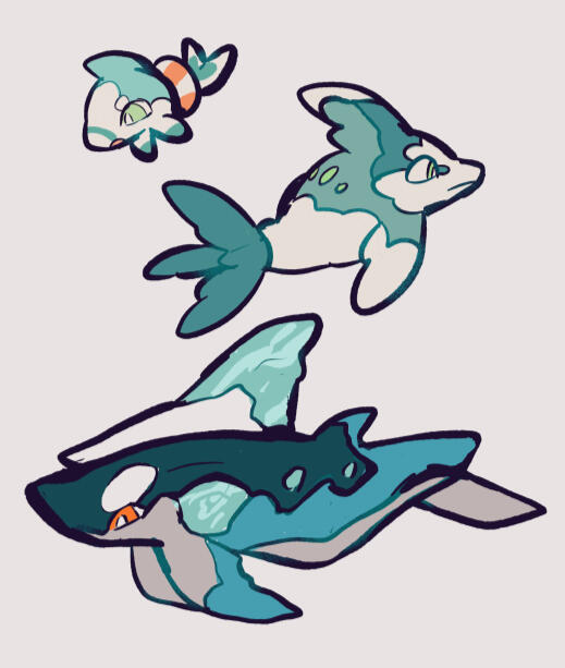 Water (final Water/Ice) based on Dolphins, Orcas, clouds on the ocean horizon, icebergs, arctic ships