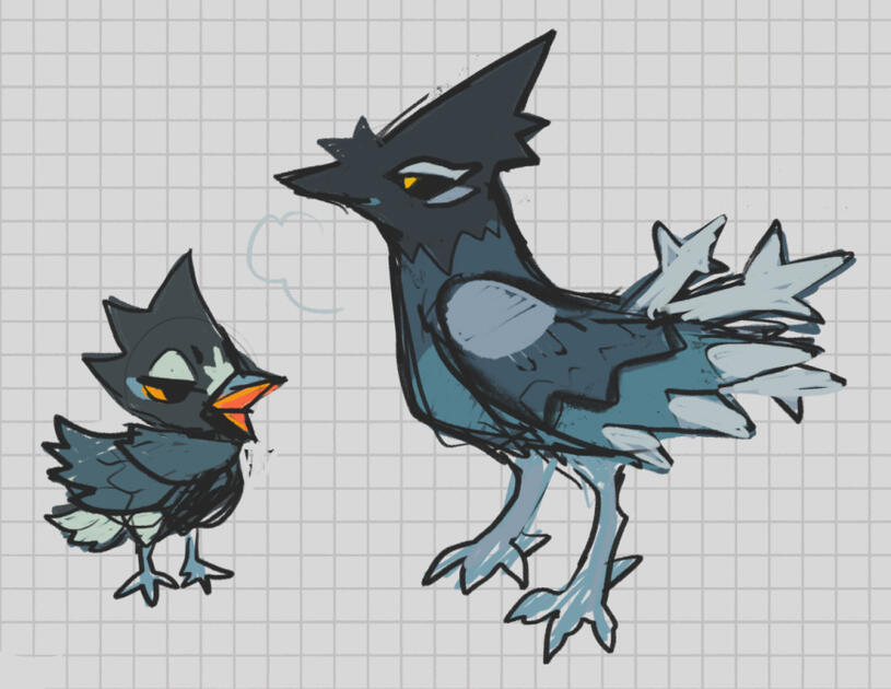 Ice/Flying, a stellar's jay inspired by scarves and snowflakes