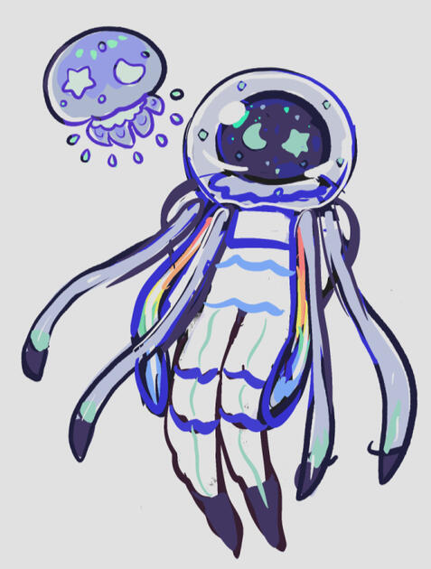 Water/Psychic, an astronaut moon jelly